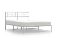 estructura de cama de metal con cabecero blanca 150x200 cm con cabecero
