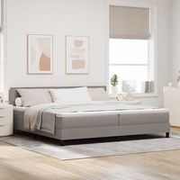 cama tipo box spring con tiras led taupe 200 x 200 cm tela vidaxl