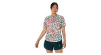 maillot de manga corta asics road print beige para mujer