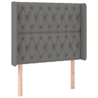 cabecero accesorio para dormir mueble dormitorio acolchado con borde lateral 103 x 16 x 118128 cm tela gris oscuro tdl0205075
