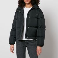 maison kitsune cropped nylon down jacket - l