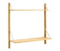 estanteria de pared tingvoll con 2 estantes 85x85x25cm - bambu encasa