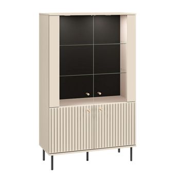 Vajillero 4 puertas con led cachemira melamina beige