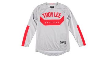 Camiseta de manga larga juvenil troy lee designs flowline gris rojo