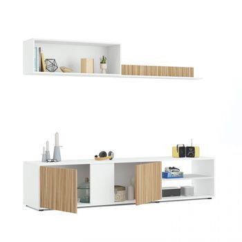 Salón Ecco Blanco Artik (blanco Mate) - Natur 180 X 40 X 33 Cm