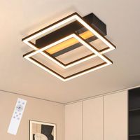 luz led cuadrada rgb ajustable de 36 w color negro para dormitorio sala de estar cocina pasillo y habitacion infantil zmh