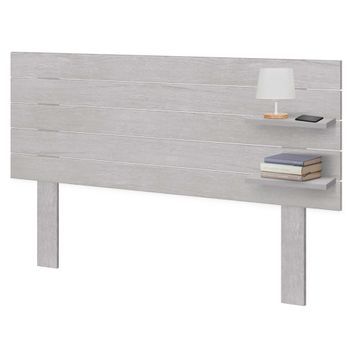Dhome Cabecero Con Estantes De Madera Reciclada Dm Colgante Pared Estilo Palet Horizontal Con Patas 160x46cm Cama Vintage Nordico (160cm, Ártico)