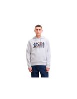sudadera jackjones jjgeplas sweat hood ln hombre blanco melange