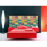 cabecero cama pvc retro cassettes 200 x 60 cm
