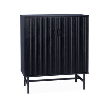 Aparador Con Efecto Madera De 2 Puertas, 83.5cm, Negro