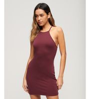 superdry para mujer w8011537a minivestido espalda olimpica granate l casual modal sin mangas  tirantes