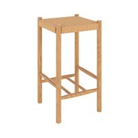 taburetes para isla de cocina de mimbre y madera 65 cm