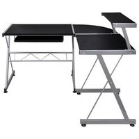 mesa de escritorio   escritorio de despacho  escritorio de esquina madera contrachapada negro 132x112x99cm