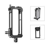 puluz para insta360 x3 marco de carcasa de plataforma de jaula protectora de metal con base de zapata fria expandible y adaptador de tripode para cubierta insta360 x3