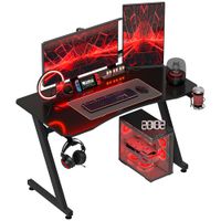 homcom mesa gaming ergonomica con portavasos y gancho para auriculares 120x65x745 cm negro   aosom espana