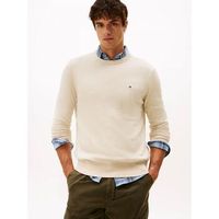 tommy hilfiger jersey mw0mw28046 pima org ctn cashmere-hgf heathered oatmilk para hombre