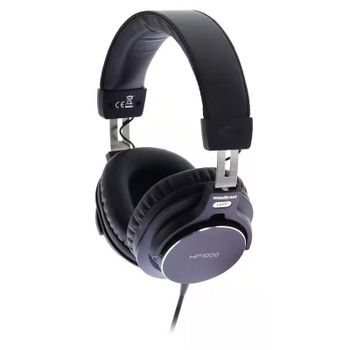 Auriculares Woodbrass HP1000 con cable Jack 3,5 mm para estudio cerrados negros