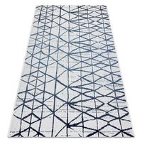 alfombra color 47278306 sisal lineas triangulos beige  azul 140x200 cm