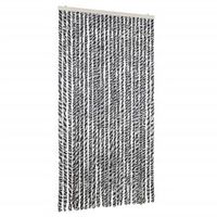 cortina antimoscas chenilla gris negro y blanco 100x200 cm