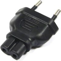 adaptador de enchufe iec-60320 c7 a bipolar negro
