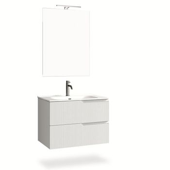 Mueble de baño de 4 piezas en mdf blanco mate