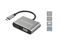 adaptador usb-c 4en1 conceptronic donn016 hdmi 4k vga usb 30 usb pd 100w