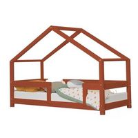 cama cabana infantil lucky 80 x 180 rojo ladrillo