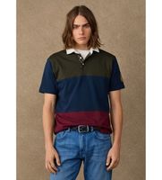 hackett london para hombre hm5700019 polo rugby patch multicolor l casual algodon manga corta marino