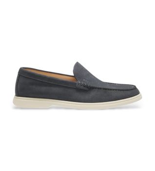BOSS para hombre. 50543083 Mocasines de Piel Sienne gris (41), Plano, Ante, Ninguno, Casual