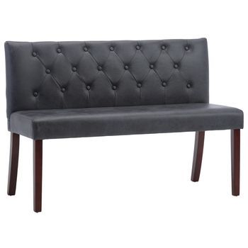 Banco Interior | Banco De Piel De Ante Artificial Gris 120 Cm