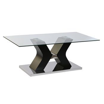 Mesa Centro Cristal Templado Mdf 120x60x45 Negro