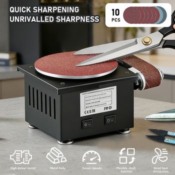 Lijadora de Banda Eléctrica de Alta Velocidad para Bricolaje, Máquina de Lijado con Disco, Afilador de Cuchillos, Abridor de Cuchillas, Máquina de Pulido y Rectificado de Sobremesa