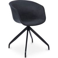 silla de oficina con reposabrazos - silla de escritorio de diseno negro - jodie  gris oscu