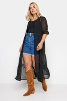limited collection kimono maxi negro con encaje mujer curvy y tallas grandes limited collection