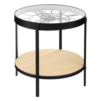 Mesa de centro de hierro en negro 51x51x49cm