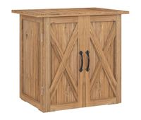outsunny armario de exterior de madera caseta de jardin exterior con 2 puertas magneticas cobertizo de jardin para almacenamiento de herramientas 77x55x72 cm marron