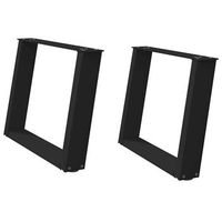 patas de mesa de centro forma u 2 uds  patas para mesa acero negro 70x42-43 cm