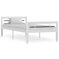 estructura de cama sin colchon metal blanco y negro 100x200 cm vidaxl