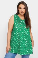 yours top sin mangas verde floral con calados mujer curvy y tallas grandes yours