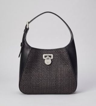 Lauren Ralph Lauren para mujer. 431966751002 Bolso Tanner negro (OSFA), Casual, Rafia