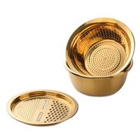 cortador de verduras multifuncional 3 en 1 colador y escurridor cesta de acero inoxidable para rallar verduras ensaladera cuenco lavabo accesorios de cocina