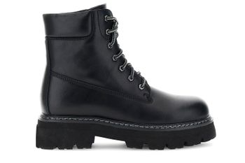 botines de piel revestida con cordones black 39
