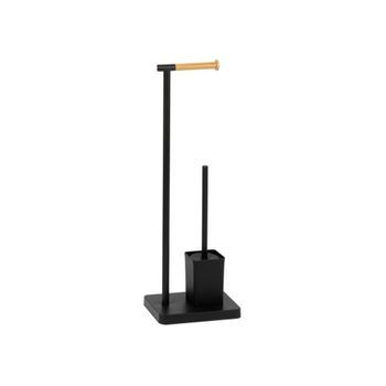 Portarrollos Con Escobilla De Metal Negro Ba72129 Andrea House