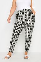 yours pantalones blancos y negros estampados con doble pinza mujer curvy y tallas grandes yours