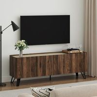 mueble para tv trorlon 4 puertas 160x40x55 cm nogaltravertino encasa