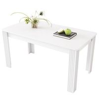 mesa de comedor rectangular de 116 x 65 x 75 cm - moderna mesa de comedor de madera de roble - blanca