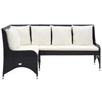 2 uds sofas de esquina de jardin  sofa de exterior ratan pe negro