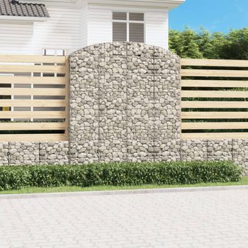 Cesta Gaviones | Gavión Para Piedras | Gavión Decorativo Forma Arco Hierro Galvanizado 200x50x220/240 Cm Cfw205645