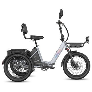Triciclo Eléctrico Fafrees F20 Mate Ii De 25 Ah, Plegable, Cómodo Y De Gran Autonomía, Gris