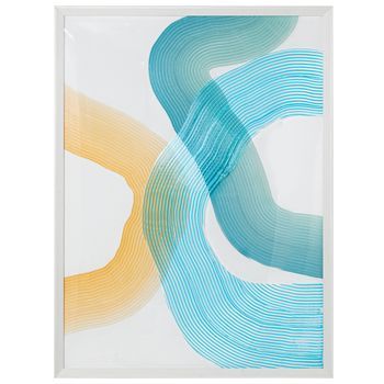 Cuadro Lienzo Blanco, Azul Y Amarillo